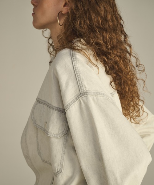 「kha:ki」 デニムジャケット 2 グレー レディース_画像3