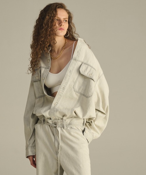 「kha:ki」 デニムジャケット 2 グレー レディース_画像6