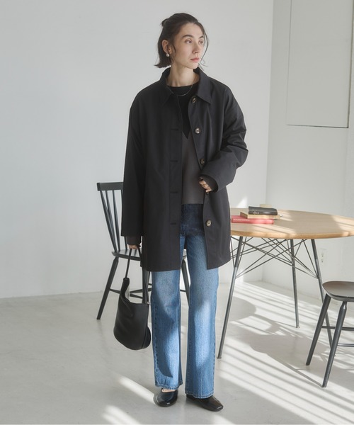 ANGIE ステンカラーコート コート スカーフ付き ミドル丈 ステンカラー