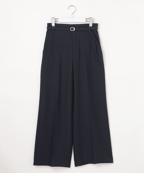 パンツ スマートビューティストレッチベルト ワイドパンツ レディースの画像