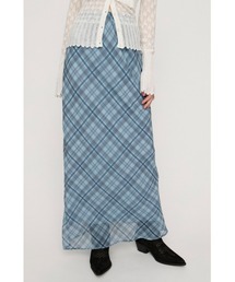 SLY（スライ） ロング スカート SHEER CHECK SKIRT シアーチェック