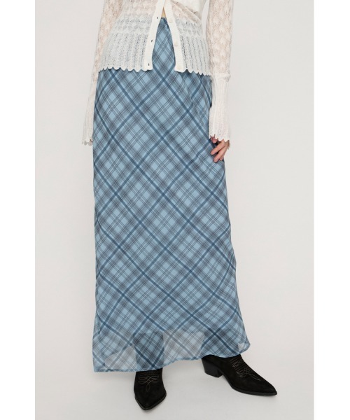 SLY（スライ） スカート SHEER CHECK SKIRT シアーチェックスカート 春
