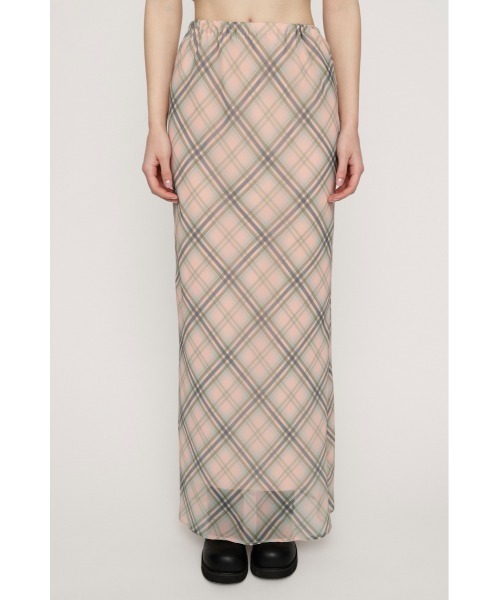 スカート SHEER CHECK SKIRT シアーチェックスカート 春服の画像