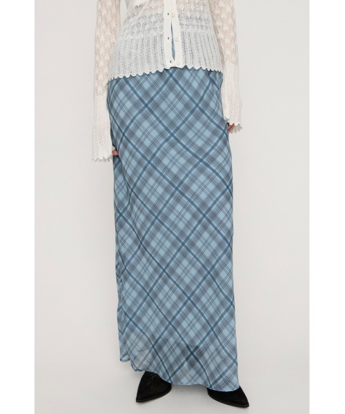 スカート SHEER CHECK SKIRT シアーチェックスカート 春服の画像