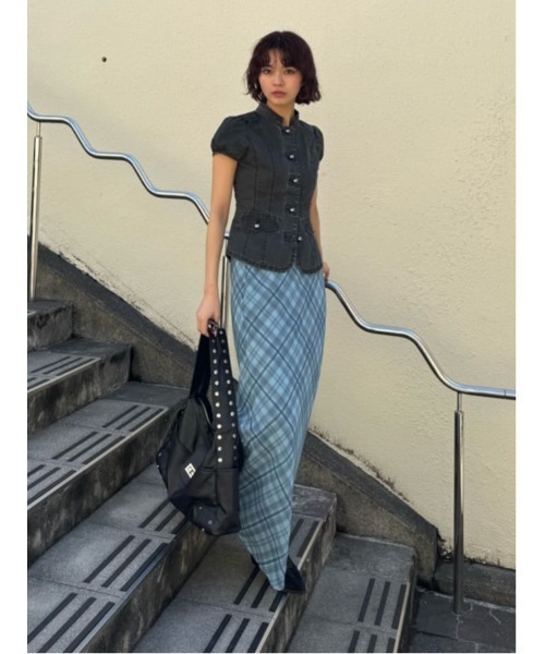 スカート SHEER CHECK SKIRT シアーチェックスカート 春服の画像