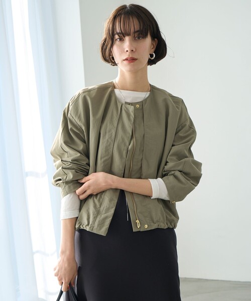 「UNFILO」 ナイロンブルゾン LARGE ネイビー レディース_画像8