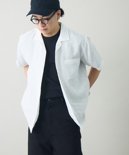 Sea NEW YORK デザイナーズ古着 コットンクロス 半袖オールインワン kuros'（クロス） シャツ 半袖 「kuros'オリジナル」オープンカラー