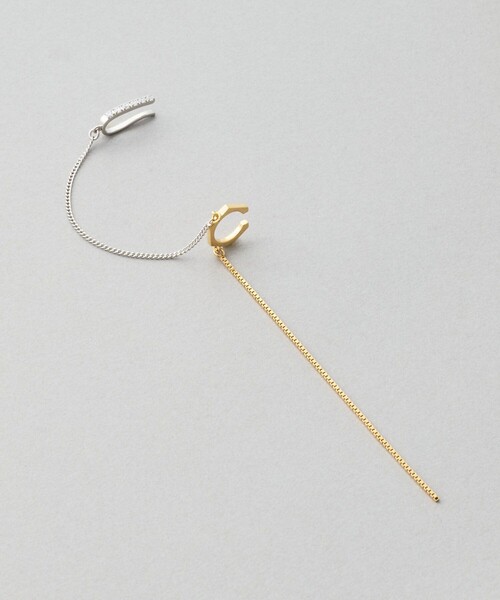 イヤーカフ 「ロープカフス」 ジルコニア コンビカラー レディースの画像
