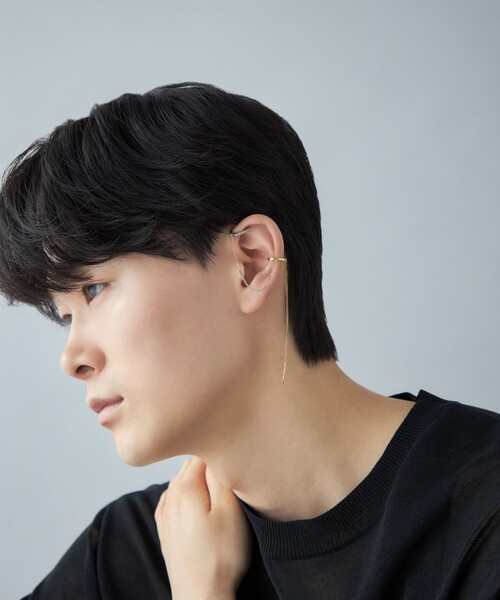 イヤーカフ 「ロープカフス」 ジルコニア コンビカラー レディースの画像