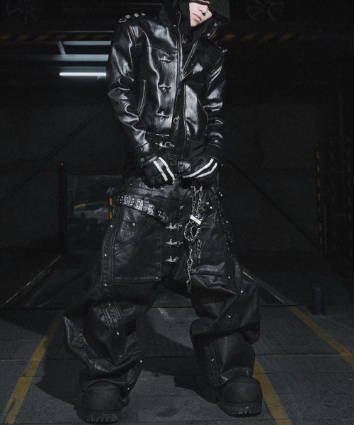 ジーンズ 「RICH」Mock Double Waist Wide Leg Pants / 「リッチ」モックダブルウエストワイドデニムパンツ