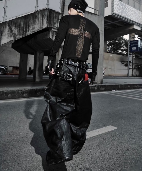 ジーンズ 「RICH」Mock Double Waist Wide Leg Pants / 「リッチ」モックダブルウエストワイドデニムパンツ