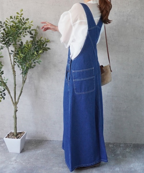 「SELECT LEVERY」 サロペットスカート LARGE ネイビー レディース_画像6