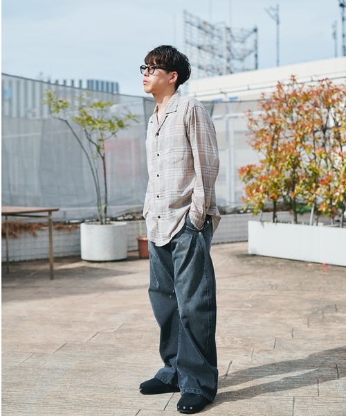 CONZ ワイドパンツ ジーンズ dark wash curve denim deep blue/デニム