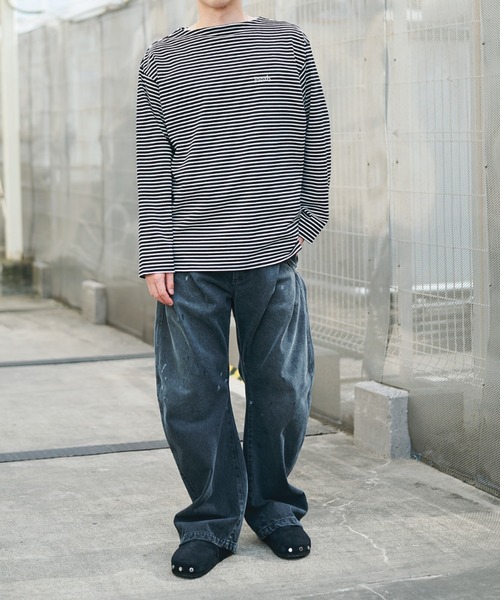 CONZ ワイドパンツ ジーンズ dark wash curve denim deep blue/デニム