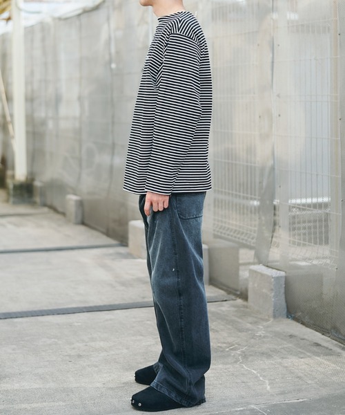 CONZ ワイドパンツ ジーンズ dark wash curve denim deep blue/デニム