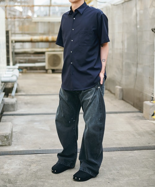 CONZ ワイドパンツ ジーンズ dark wash curve denim deep blue/デニム