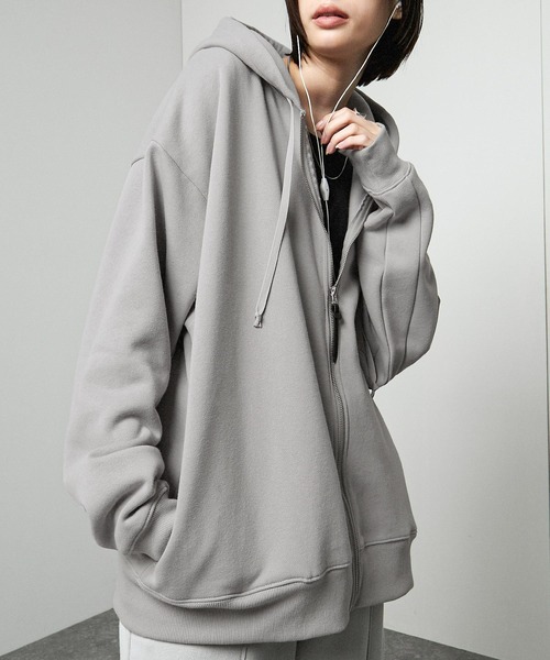 Alfred Alex」 ジップアップパーカー M チャコール メンズ : ZOZOTOWN
