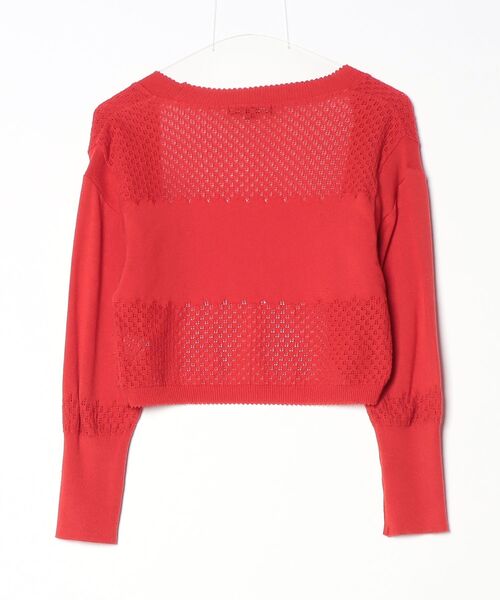 「nanette lepore」 ニットカーディガン M レッド レディース_画像2
