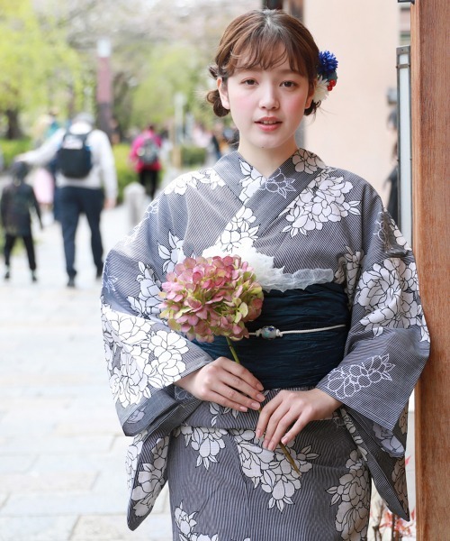 和なでしこ 浴衣 変わり織り浴衣3点セット「浴衣・帯・下駄