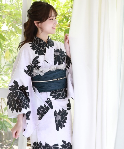 和なでしこ 浴衣 変わり織り浴衣3点セット「浴衣・帯・下駄