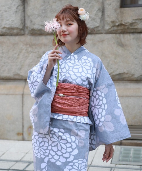 和なでしこ 浴衣 変わり織り浴衣3点セット「浴衣・帯・下駄