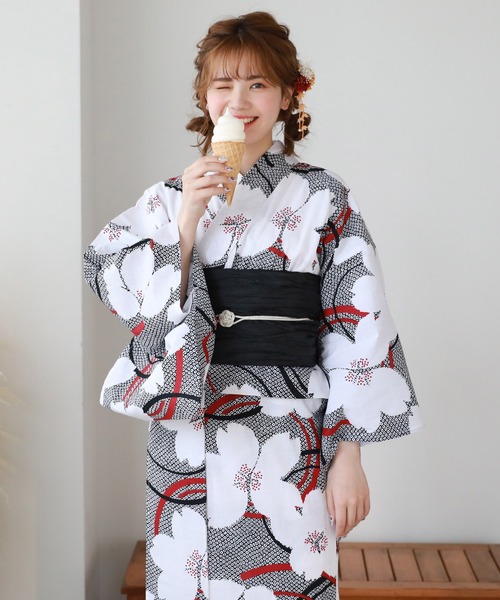 和なでしこ 浴衣 変わり織り浴衣3点セット「浴衣・帯・下駄