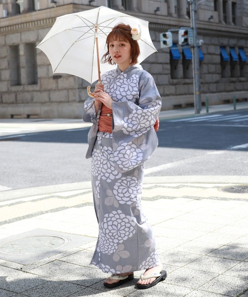 和なでしこ 浴衣 変わり織り浴衣3点セット「浴衣・帯・下駄