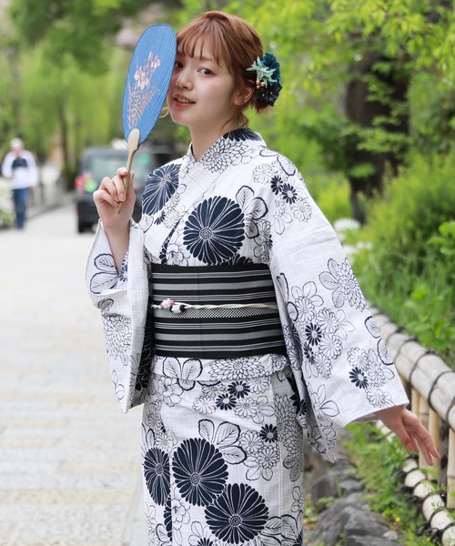 和なでしこ 浴衣 変わり織り浴衣3点セット「浴衣・帯・下駄