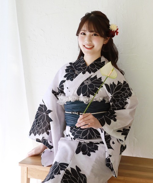 和なでしこ 浴衣 変わり織り浴衣3点セット「浴衣・帯・下駄