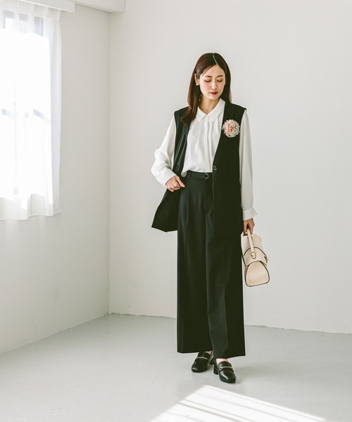 「GLOBAL WORK」 長袖シャツ MEDIUM チャコールグレー レディース_画像3