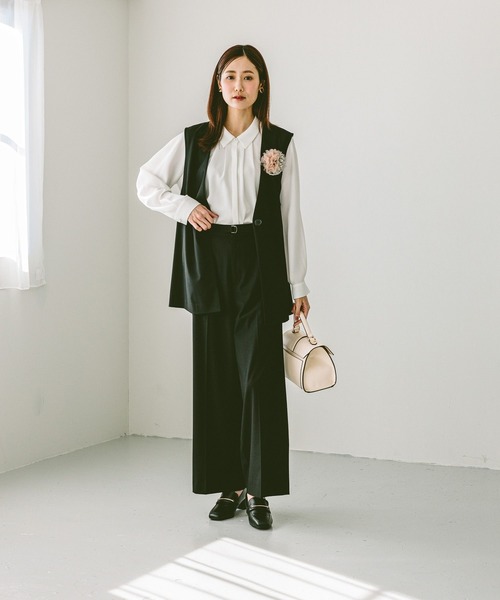 「GLOBAL WORK」 長袖シャツ MEDIUM チャコールグレー レディース_画像4