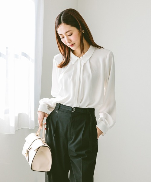 「GLOBAL WORK」 長袖シャツ MEDIUM チャコールグレー レディース_画像5