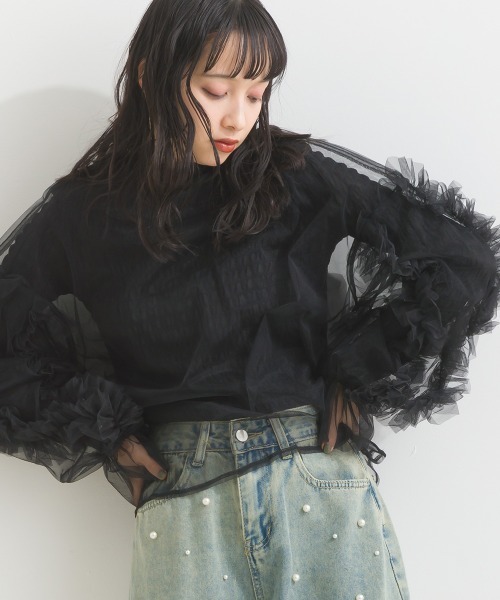 「terrace」 長袖カットソー MEDIUM ブラック レディース_画像5