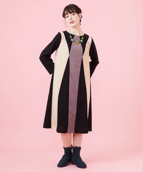 「Jocomomola」 長袖ワンピース 40 レッド レディース_画像9