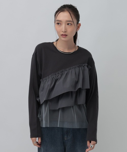 レプシィム　トップス3点　タグ付き未使用 LEPSIM（レプシィム） tシャツ 長袖異素材フリルドッキング 1080847