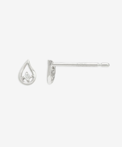 ESTELLE ピアス K10 ホワイトゴールド ダイヤモンド しずく