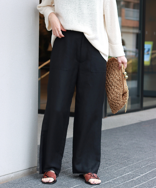 SLOBE IENA パンツ リネンイージーパンツ : ZOZOTOWN Yahoo!店
