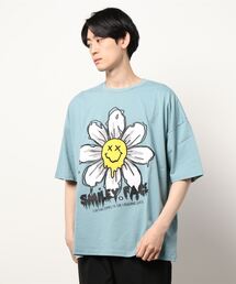 JUGLANS tシャツ 「SMILEY FACE」メルトフラワースマイルTEE