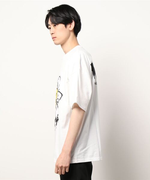 JUGLANS tシャツ 「SMILEY FACE」メルトフラワースマイルTEE