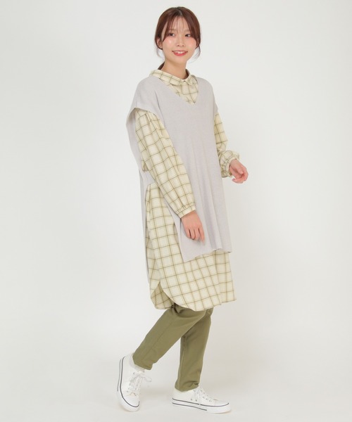 LBC ベスト ジレ 畦ロングニットベスト レディース : ZOZOTOWN