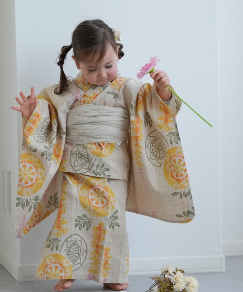 utatane 浴衣 キッズ浴衣3点セット 女の子 utatane×注染工房
