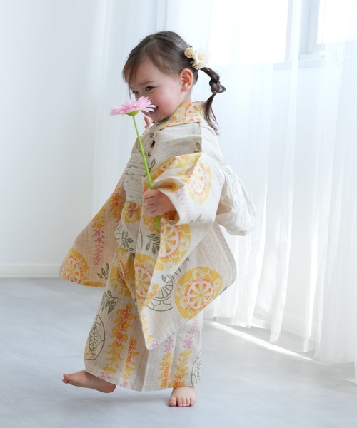 utatane 浴衣 キッズ浴衣3点セット 女の子 utatane×注染工房