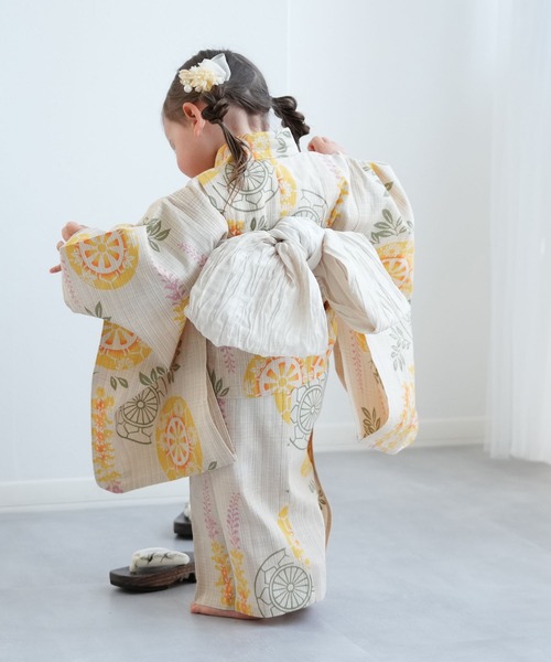 新品未使用 utatane 女の子浴衣 2点セット 130cm utatane 浴衣 浴衣ドレス2点セット ひよこ商店 キッズ 子供