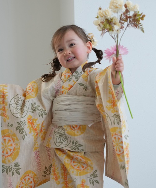 utatane日本製　子供浴衣3点セット utatane｜子供浴衣 3点セット 注染 日本製 子供 レトロ キッズ