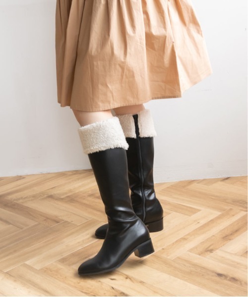 【美品・1度のみ使用】RANDA 晴雨兼用 ポインテッドトゥロングブーツ ランダ RANDA 晴雨兼用 ストレッチ ポインテッドトゥロング