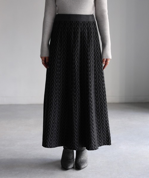 ジャガードグラフィックニットスカート ジャガードニットスカート｜J'aDoRe JUN ONLINE OUTLET