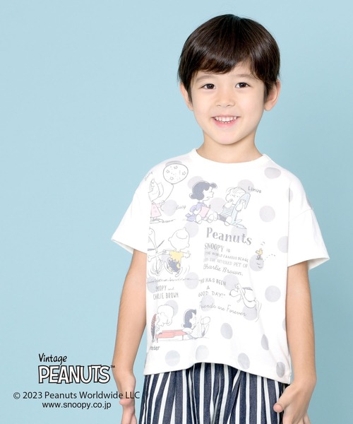 tシャツ Tシャツ PEANUTS/スヌーピーコラボ ドット柄半袖Tシャツ(100  
