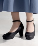 パンプス ラウンドトゥ6.5cmチャンキーヒー...の詳細画像5