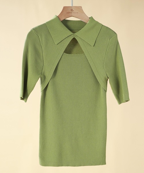 オレオレオ Time is onリンクス フロントパネル ニット 半袖 Time is