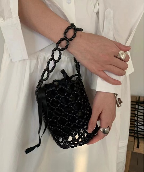 ハンドバッグ カラフルストローカゴ編みハンドバッグ : ZOZOTOWN